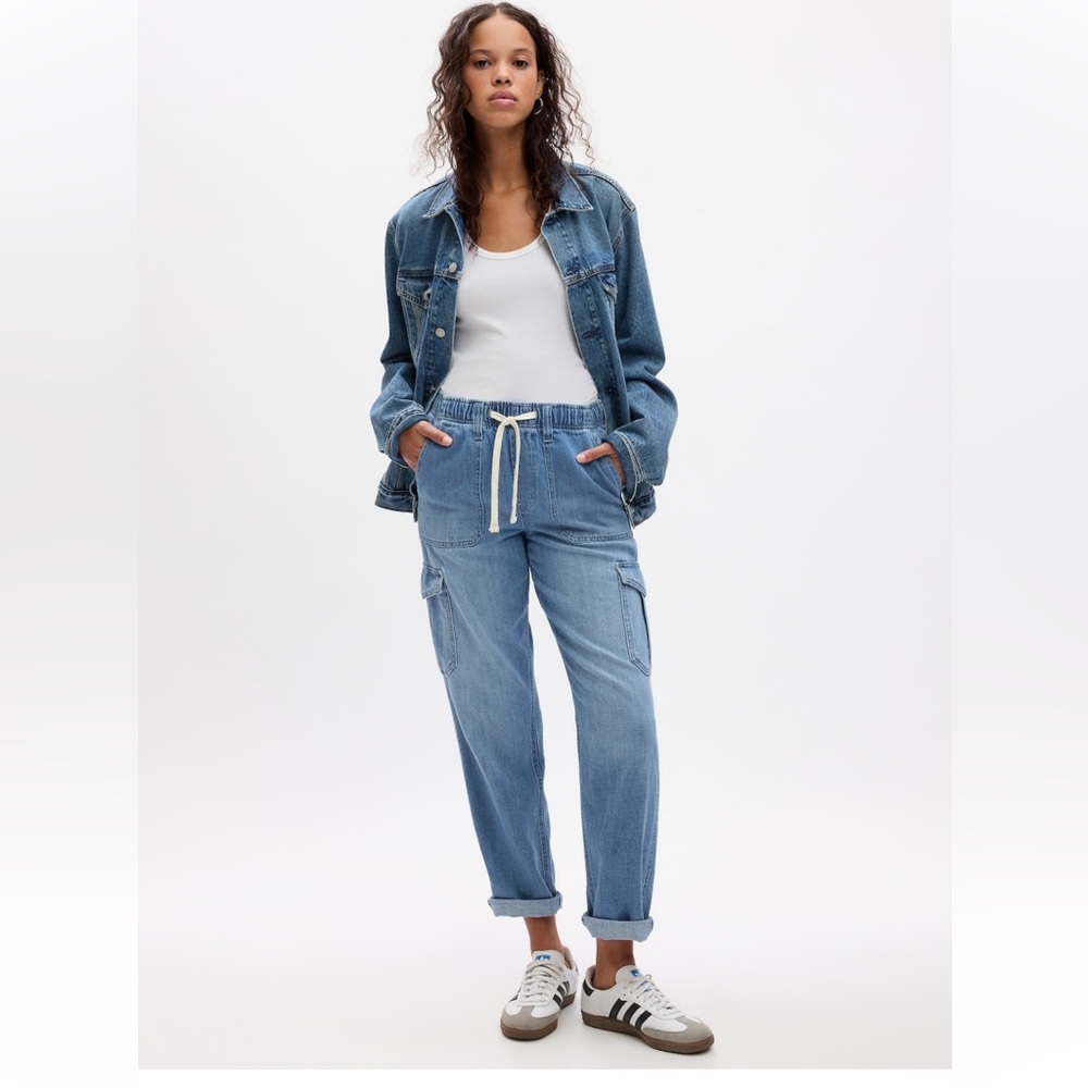 Gap easy denim pull on cargo pants